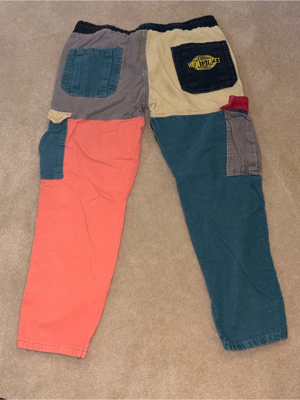 Colorblock Patchwork Cargo Pants - Multicolor - Picture 2 of 3